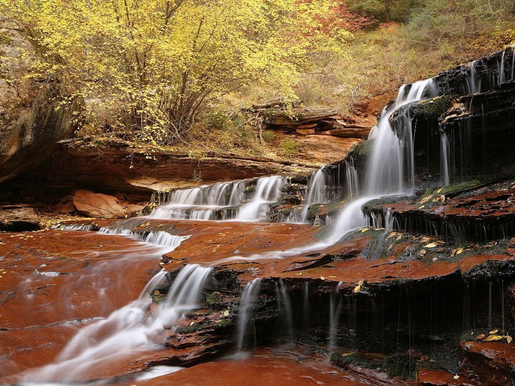 Foto: Cascade Along The Subway Trail, Zion National Park, Utah