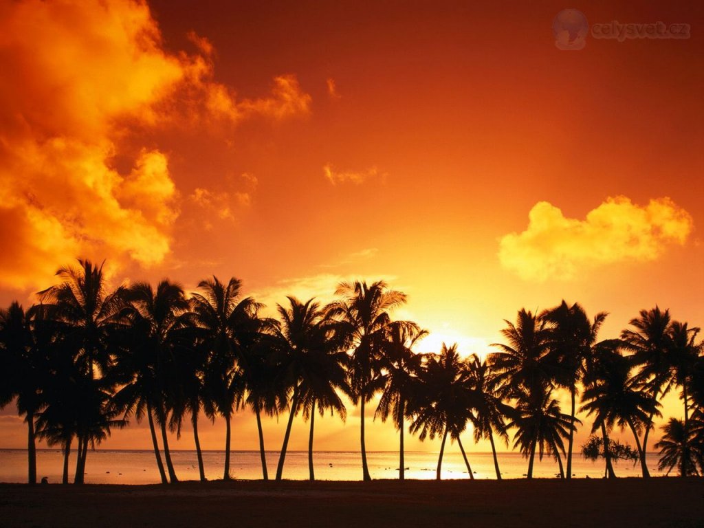 Foto: Aitutaki Island At Sunset, Cook Islands