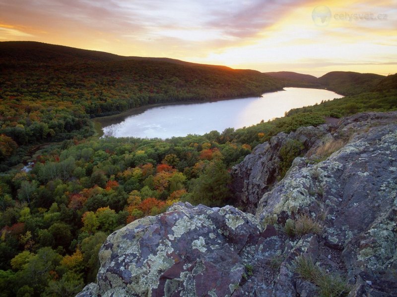 Foto: Lake Of The Clouds At Sunset, Porcupine Mountains State Park, Michigan