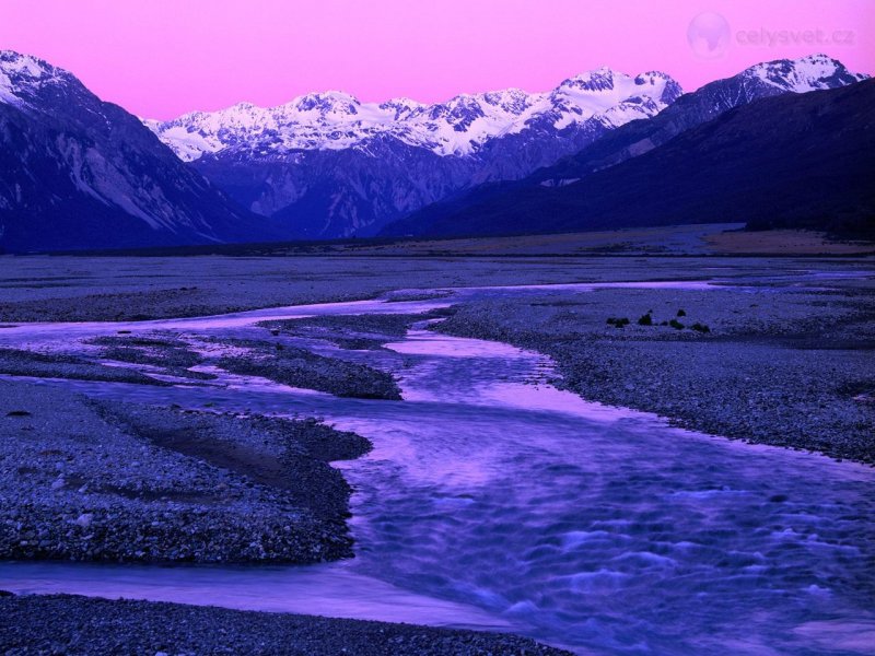 Foto: Waimakariri River Valley, Arthurs Pass National Park, New Zealand